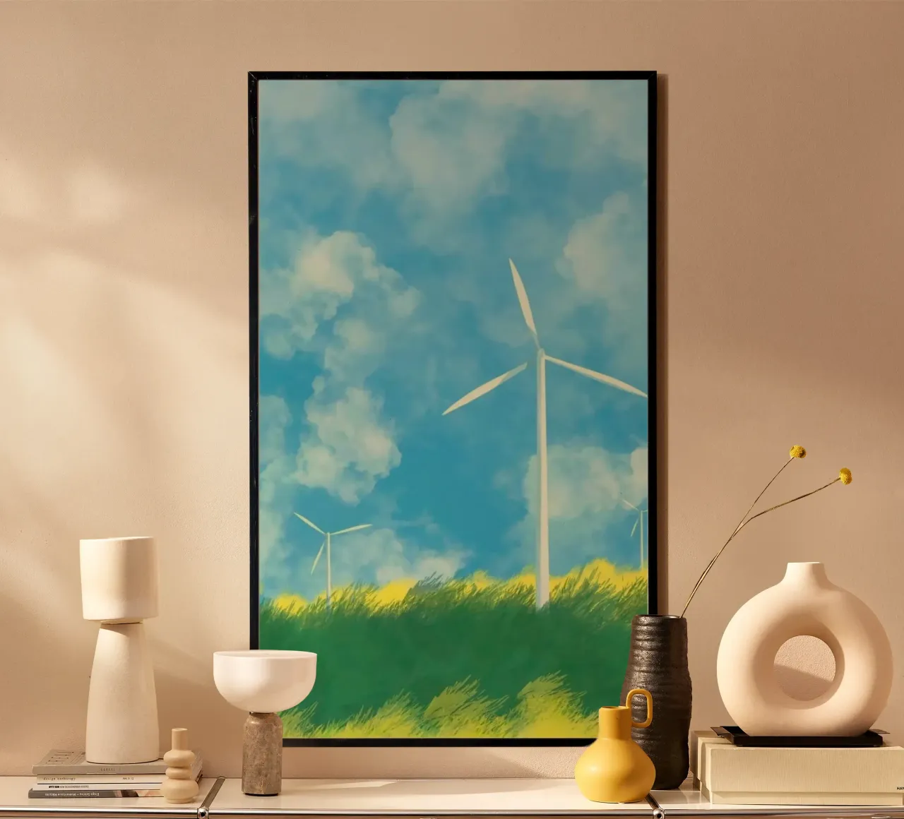 windmill canvas poster con telaio in legno da melts