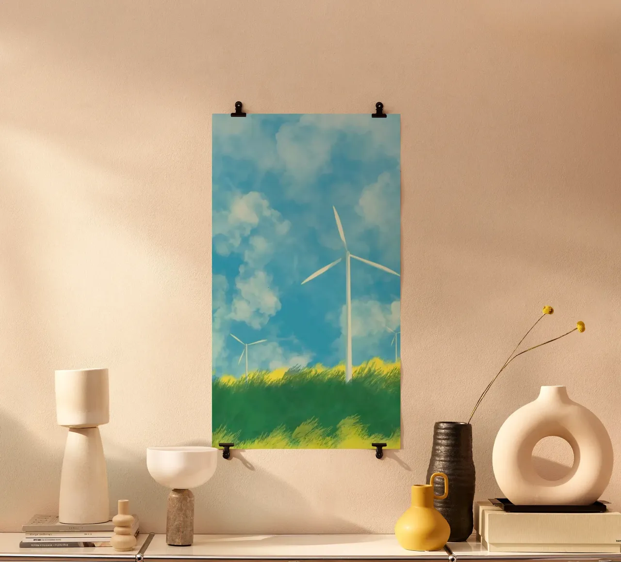 windmill canvas poster con telaio in legno da melts