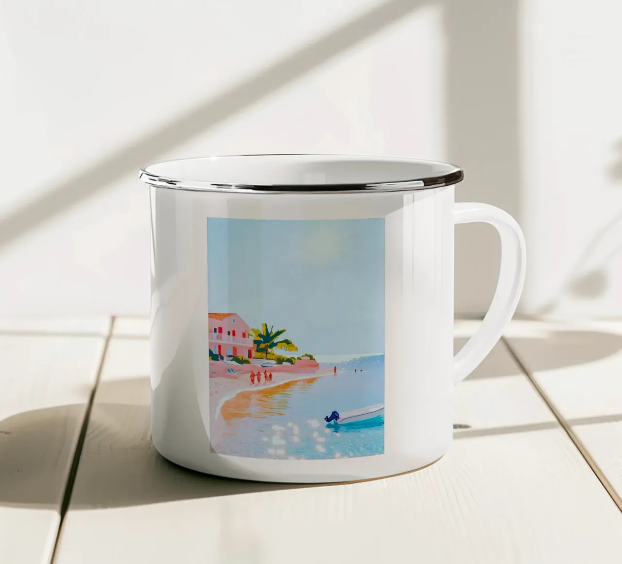 beach in sunset tazza in smalto da melts