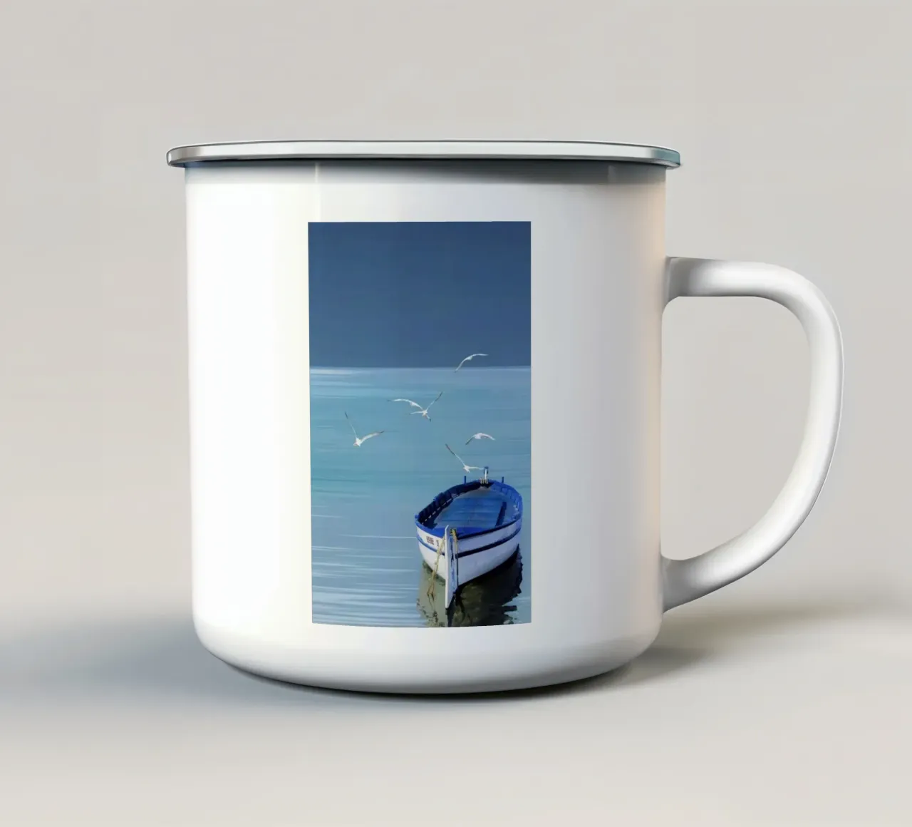 the boat with bird tazza in smalto da melts