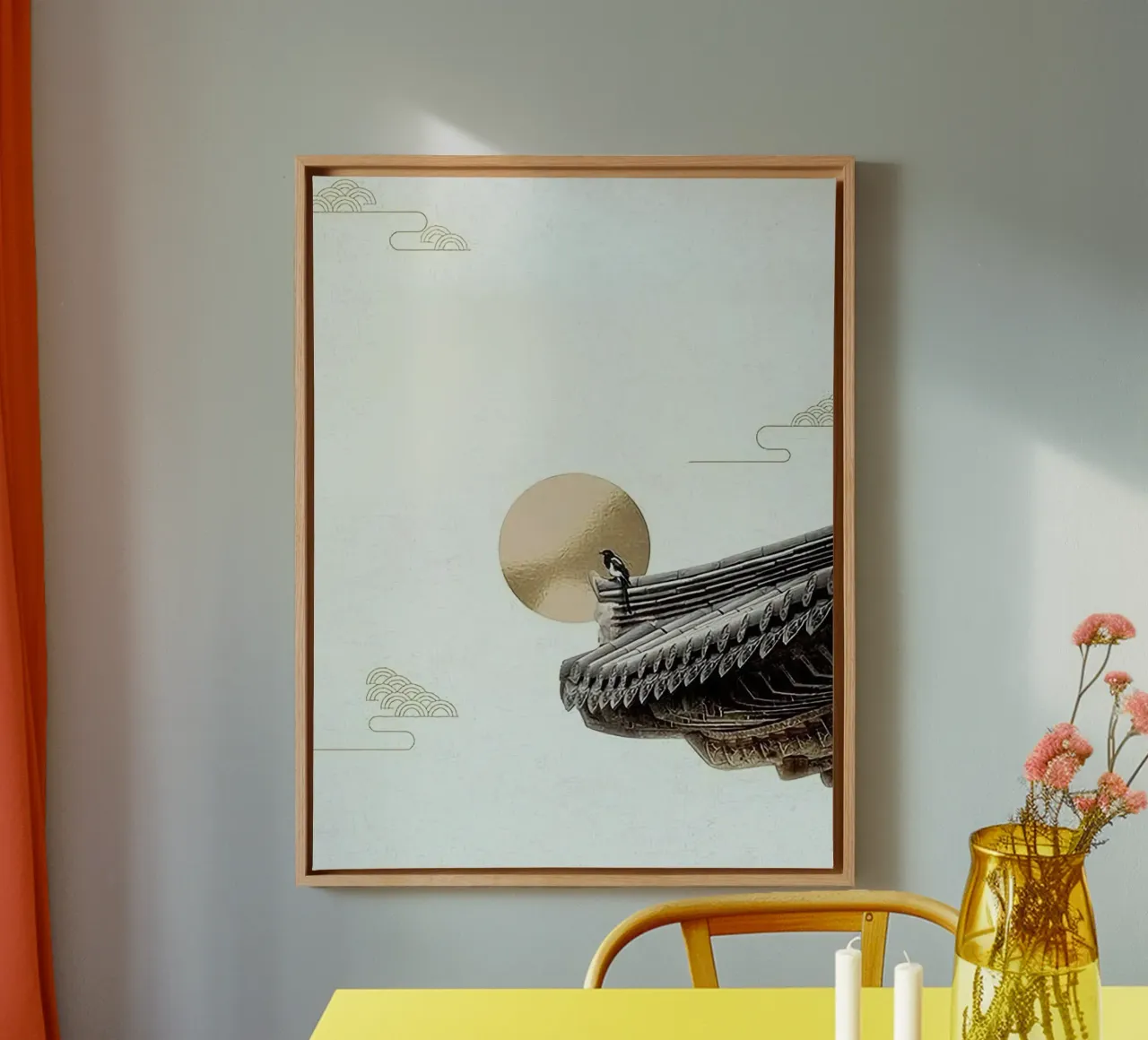bird on moon tela con Cornice a cassetta da miracle