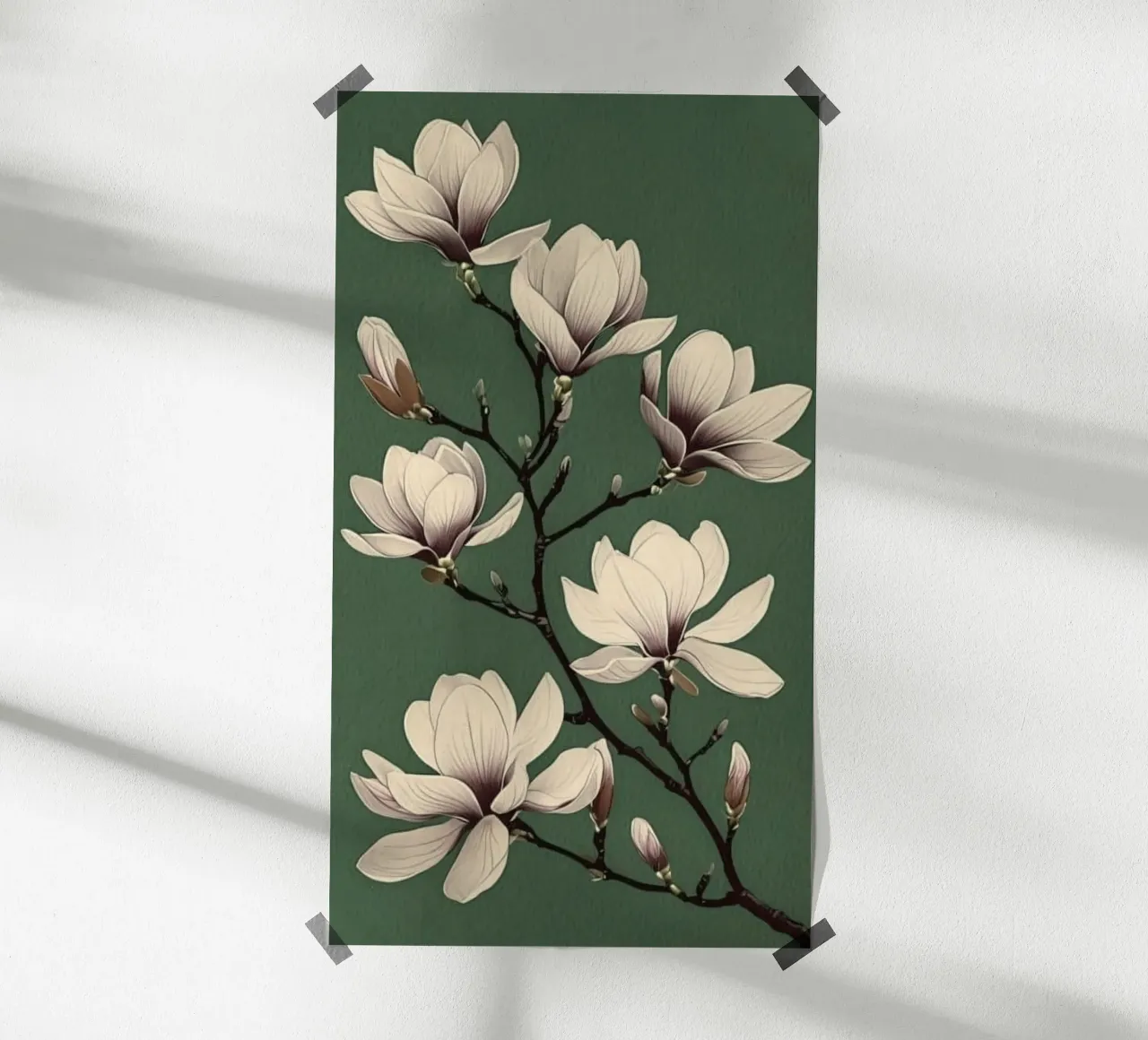 lotus on tree poster con telaio in legno da melts