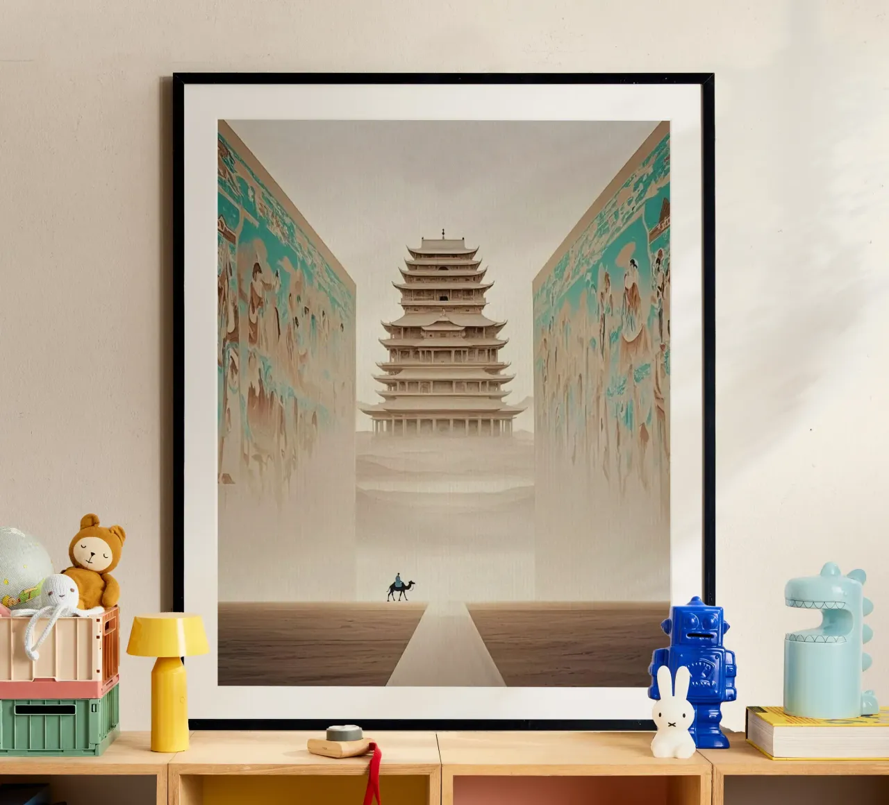 riding through the tower poster con telaio in alluminio da miracle