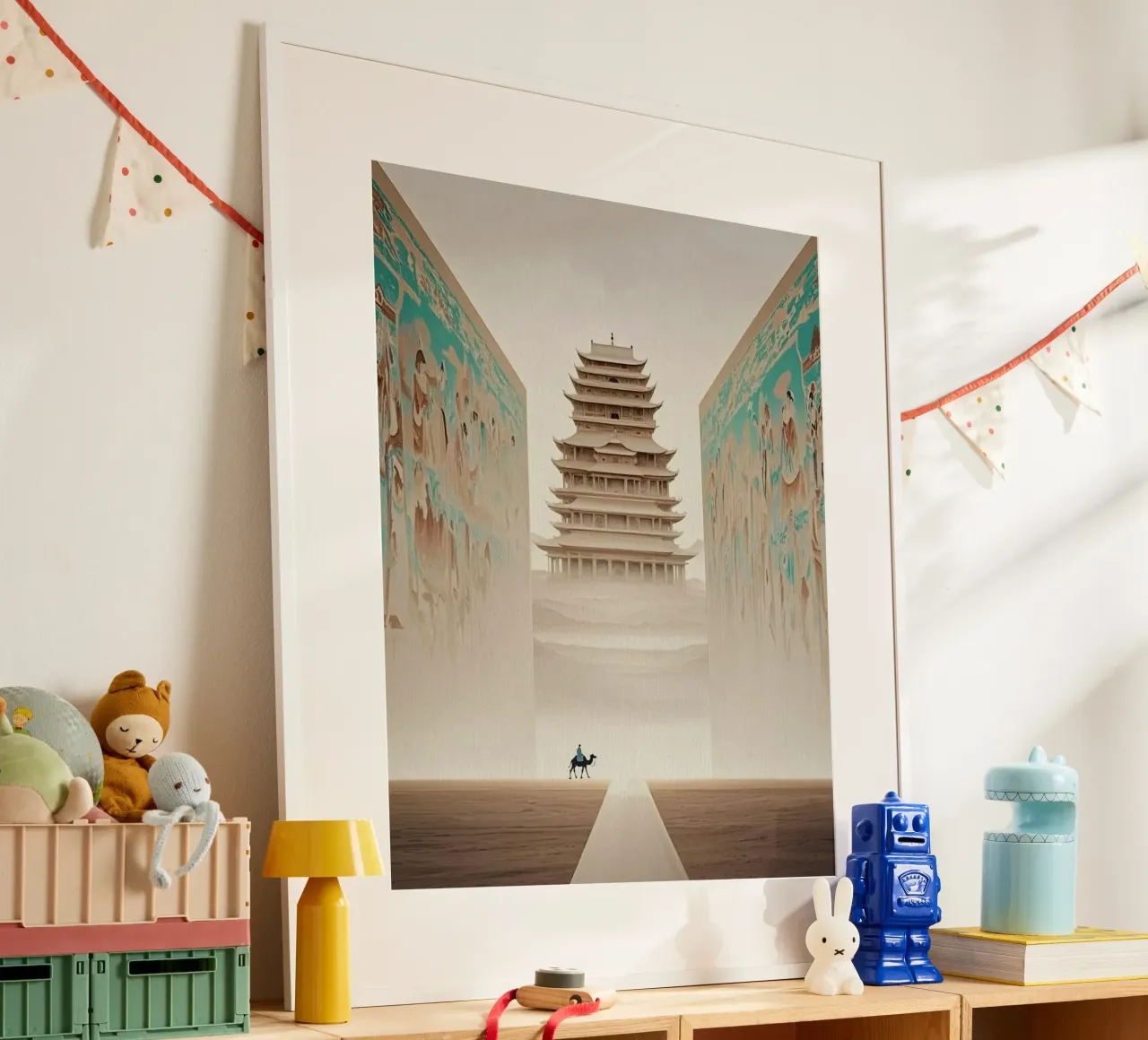 riding through the tower poster con telaio in alluminio da miracle