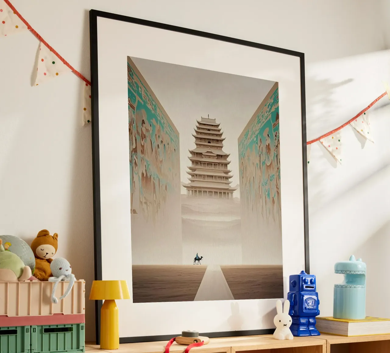 riding through the tower poster con telaio in alluminio da miracle