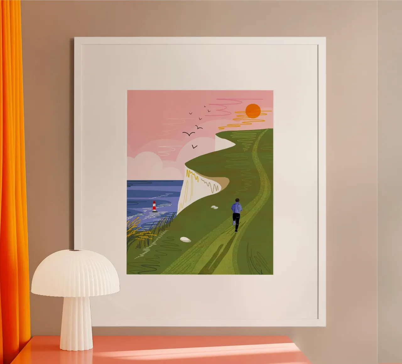 running to the sun poster con telaio in legno da lifeline