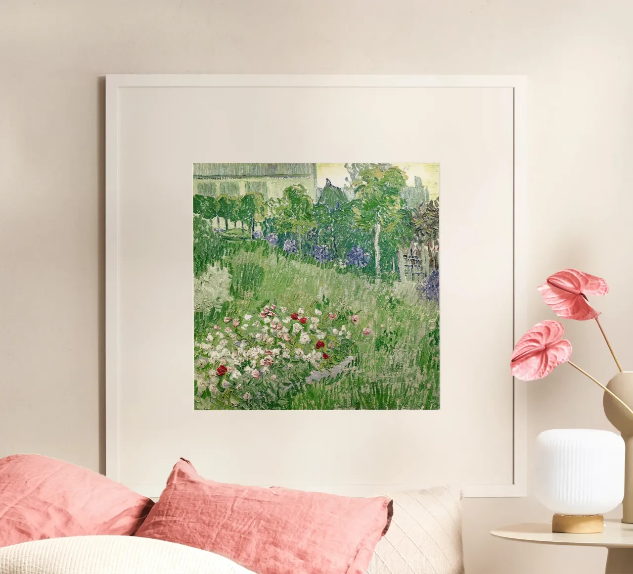 Il giardino di Daubigny poster con telaio in legno da Christopher Soto