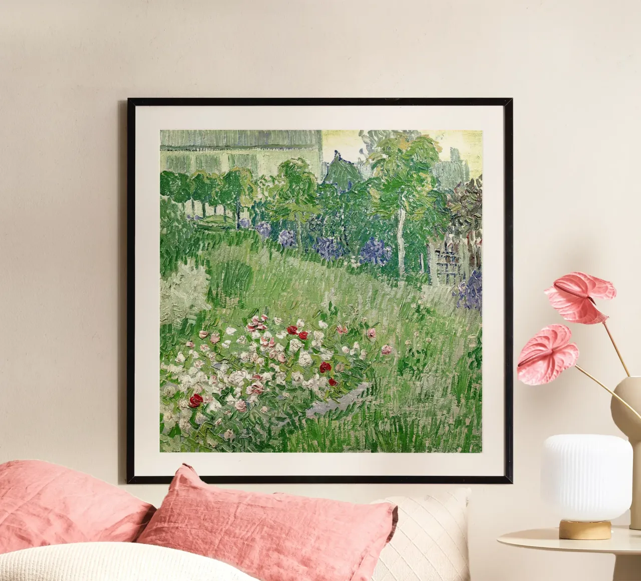 Il giardino di Daubigny poster con telaio in legno da Christopher Soto