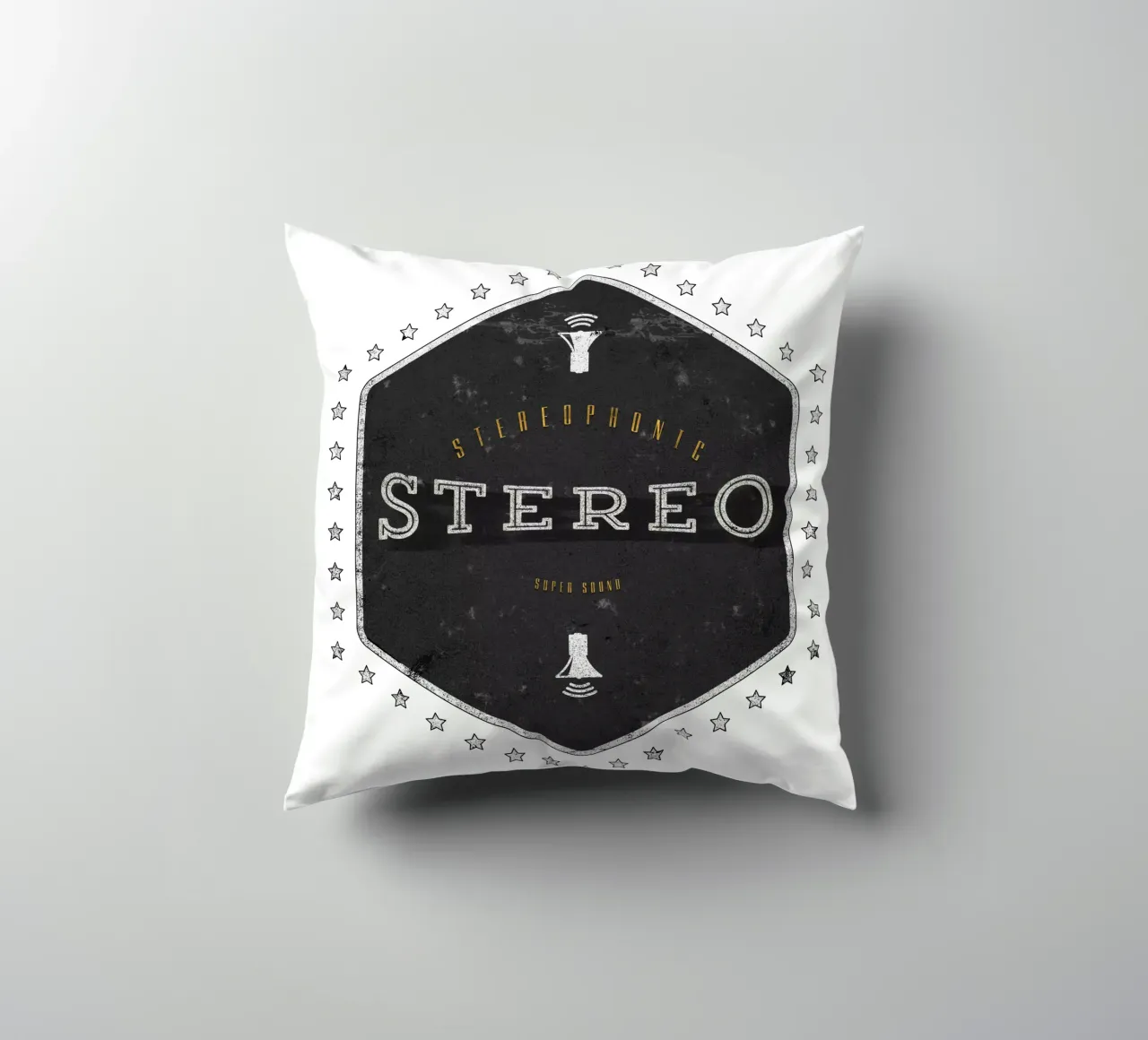 Stereo Super Sound cuscino da Black Sign Artwork