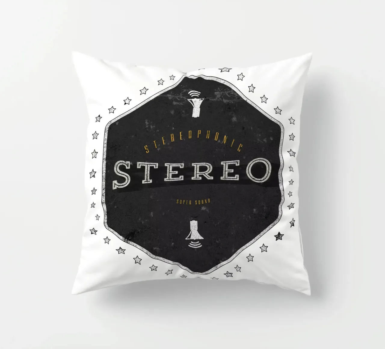 Stereo Super Sound cuscino da Black Sign Artwork
