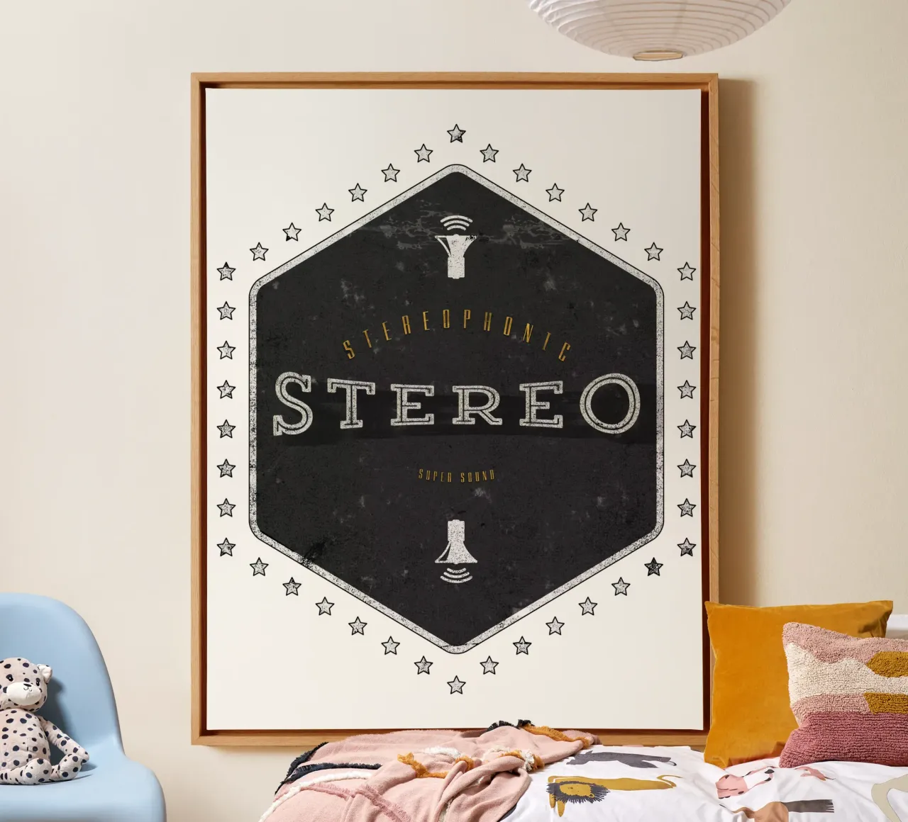 Stereo Super Sound tela con Cornice a cassetta da Black Sign Artwork