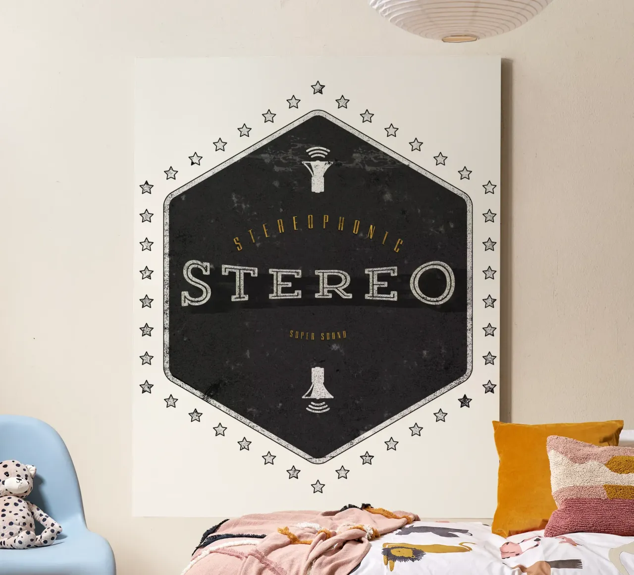Stereo Super Sound tela con Cornice a cassetta da Black Sign Artwork