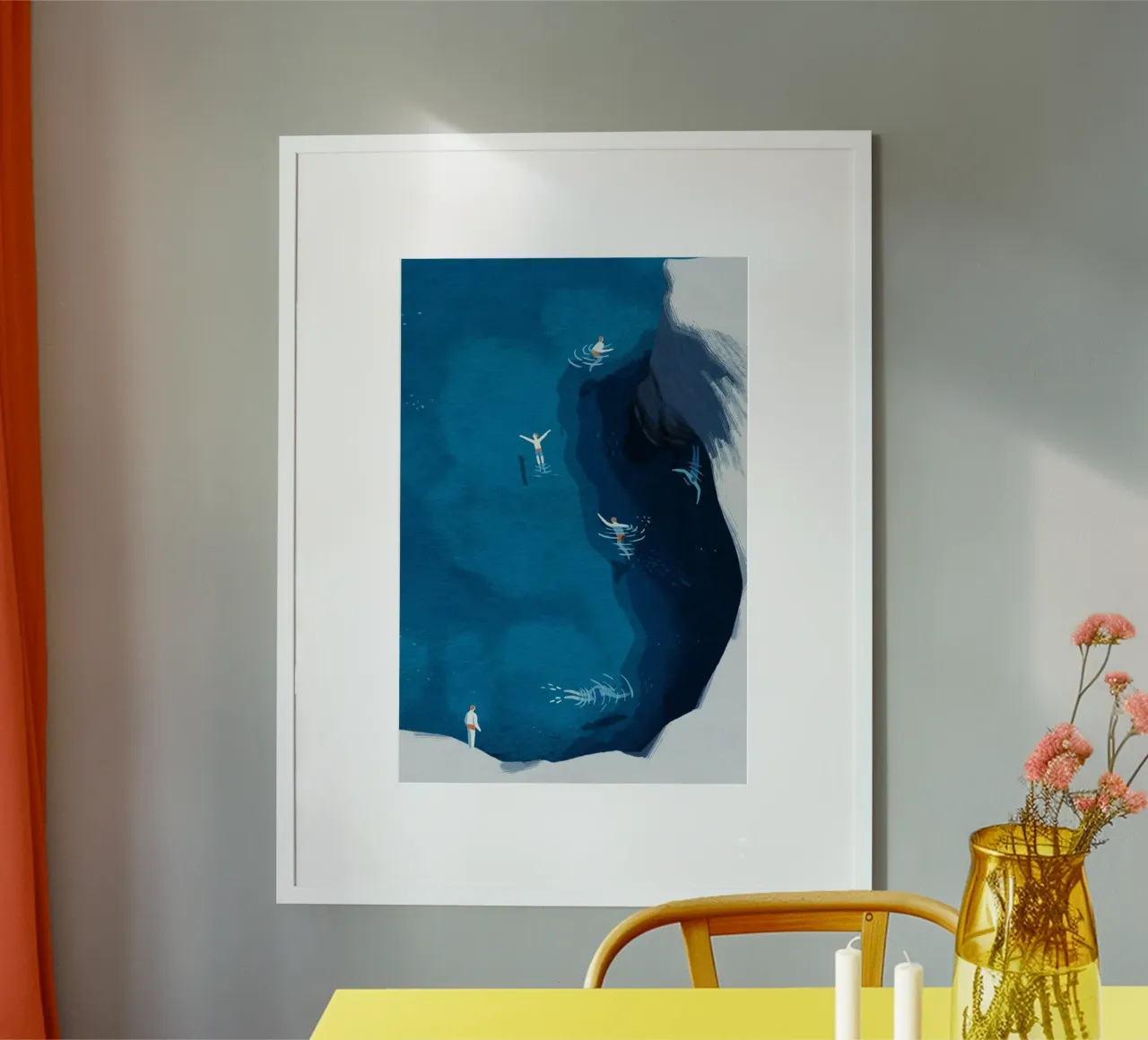 swim with friends poster con telaio in alluminio da carsa