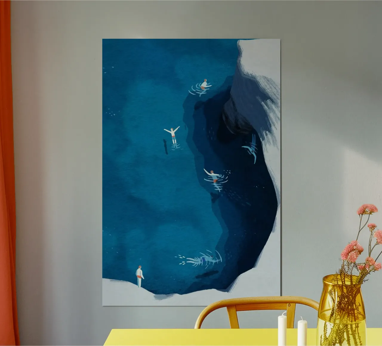 swim with friends poster con telaio in alluminio da carsa