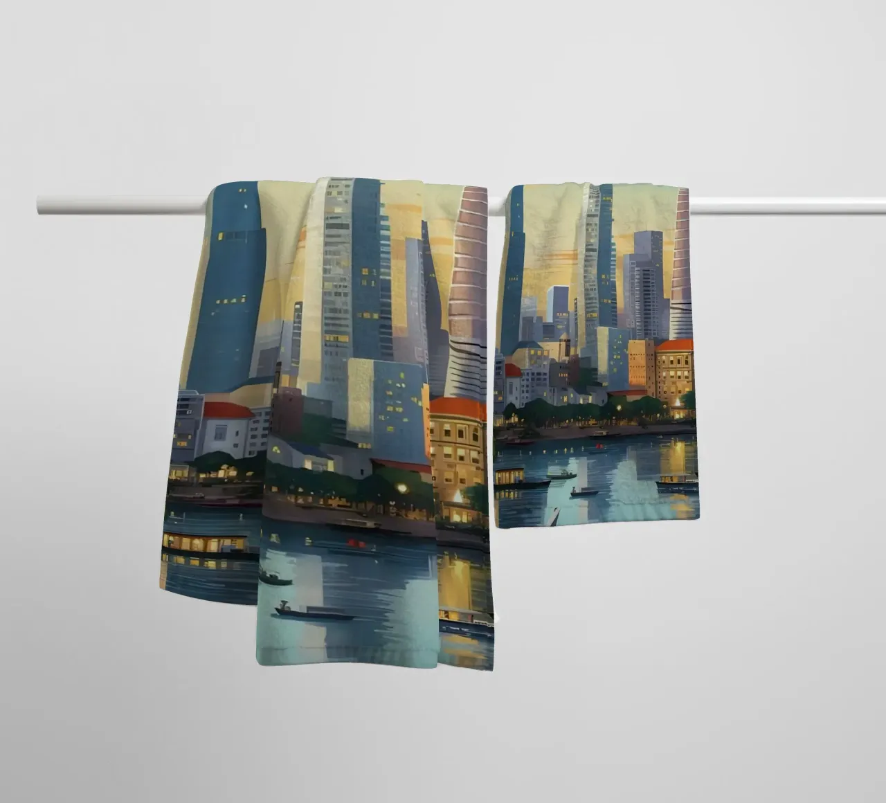 building to sky asciugamano da bagno da lifeline