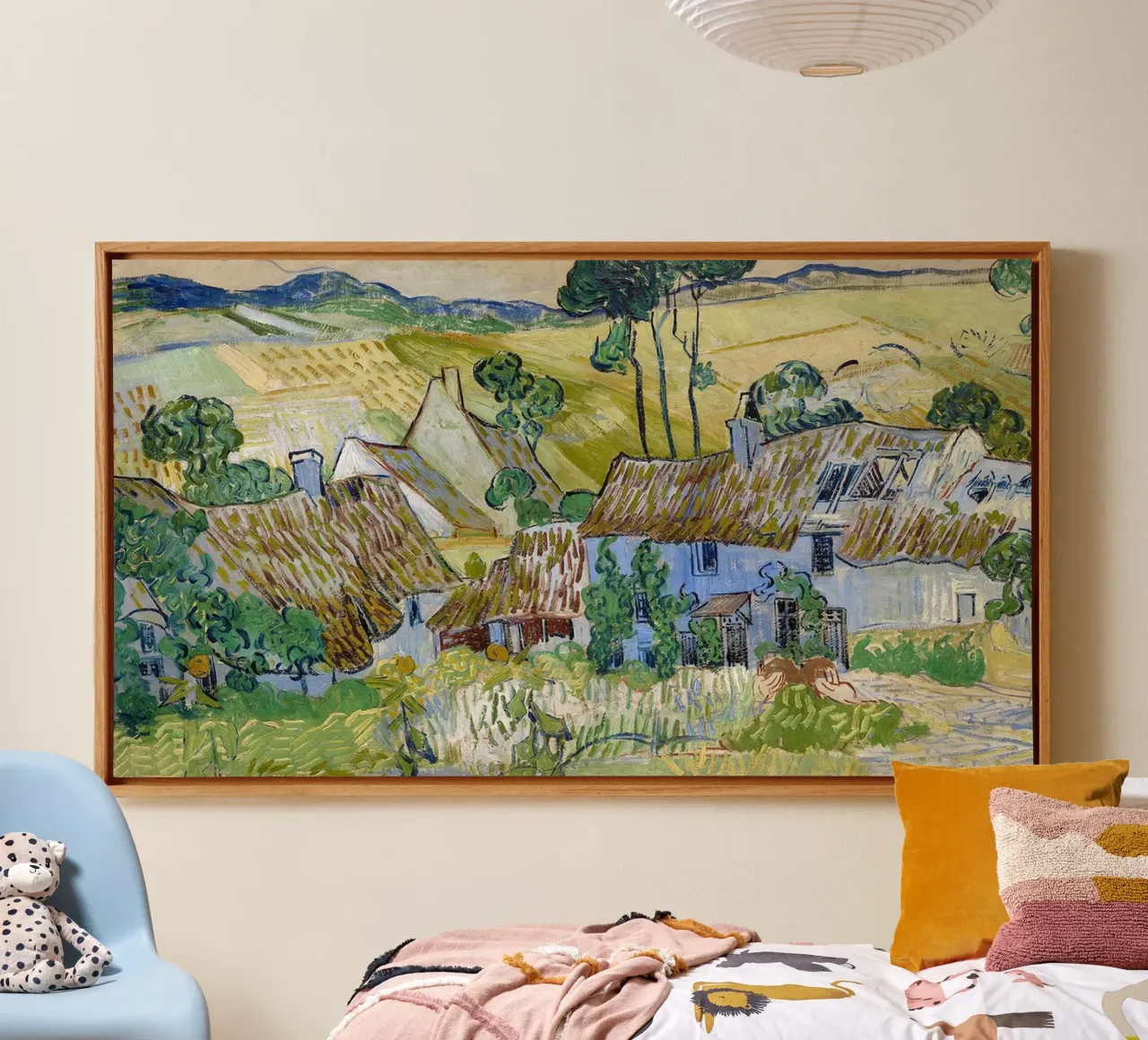 Aziende agricole vicino a Auvers tela con Cornice a cassetta da Christopher Soto