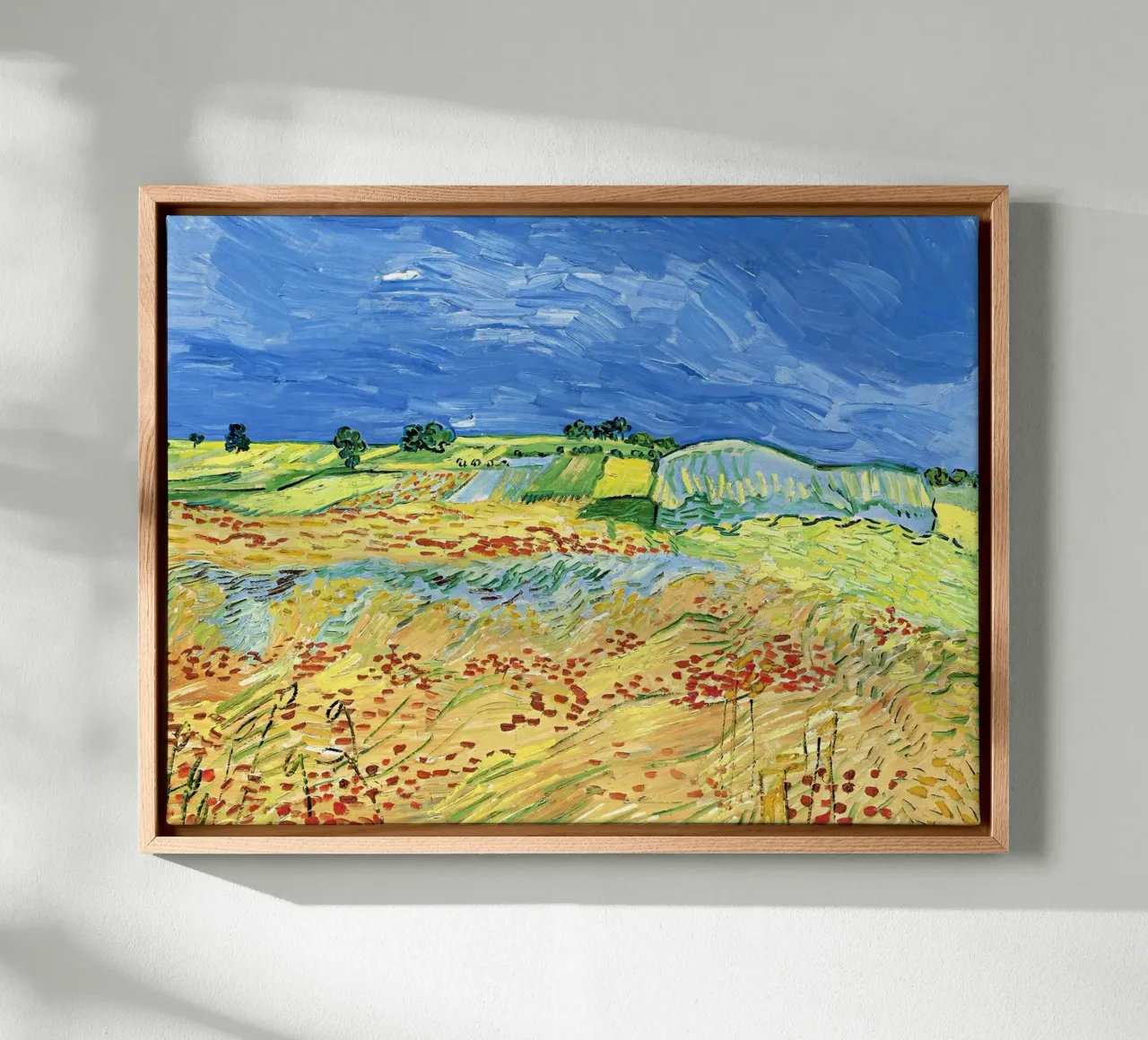 Fields with Blooming Poppies canvas with Floater frame by Christopher Soto