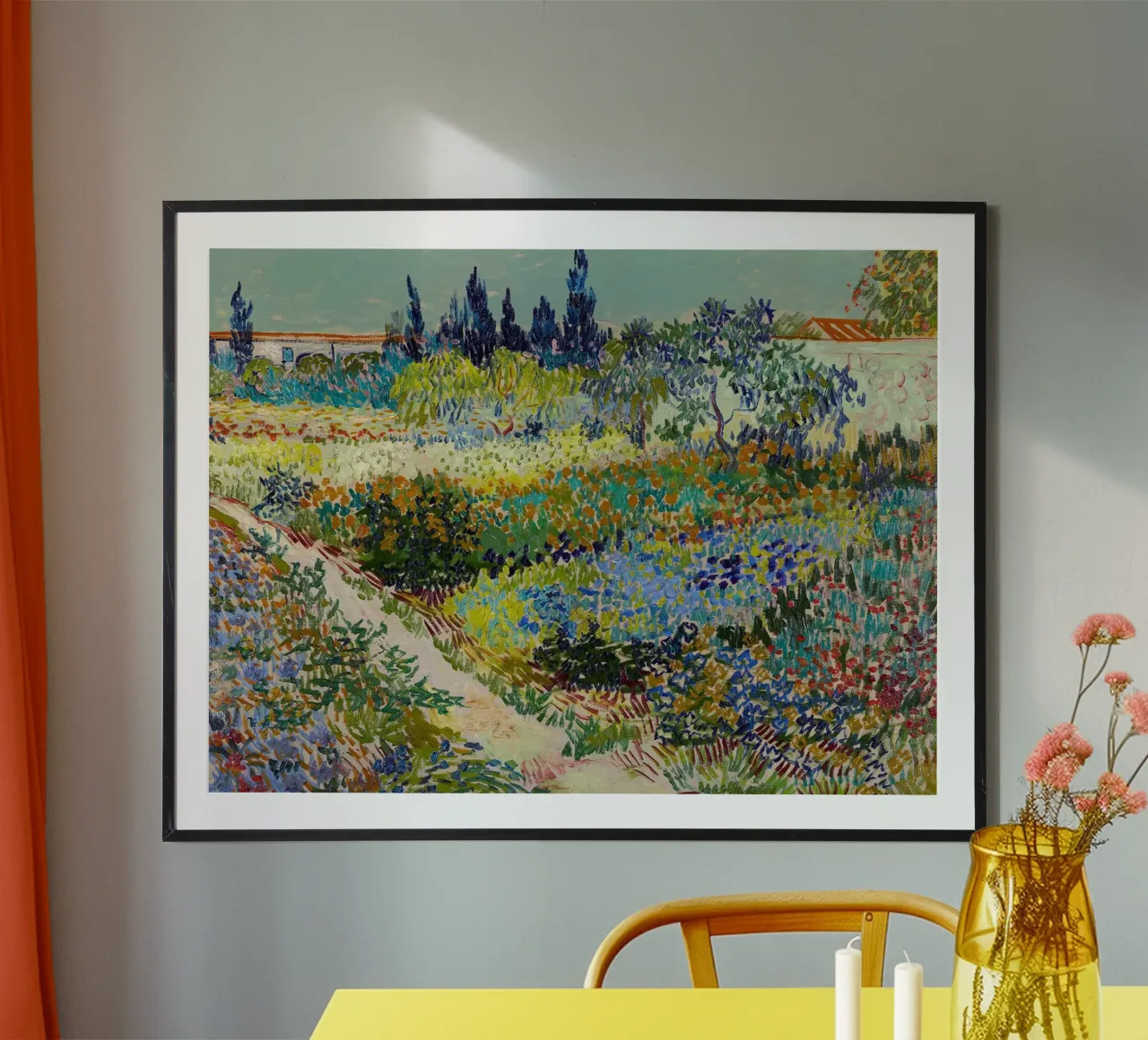 Giardino di Arles, 1888 poster con telaio in plastica da Christopher Soto
