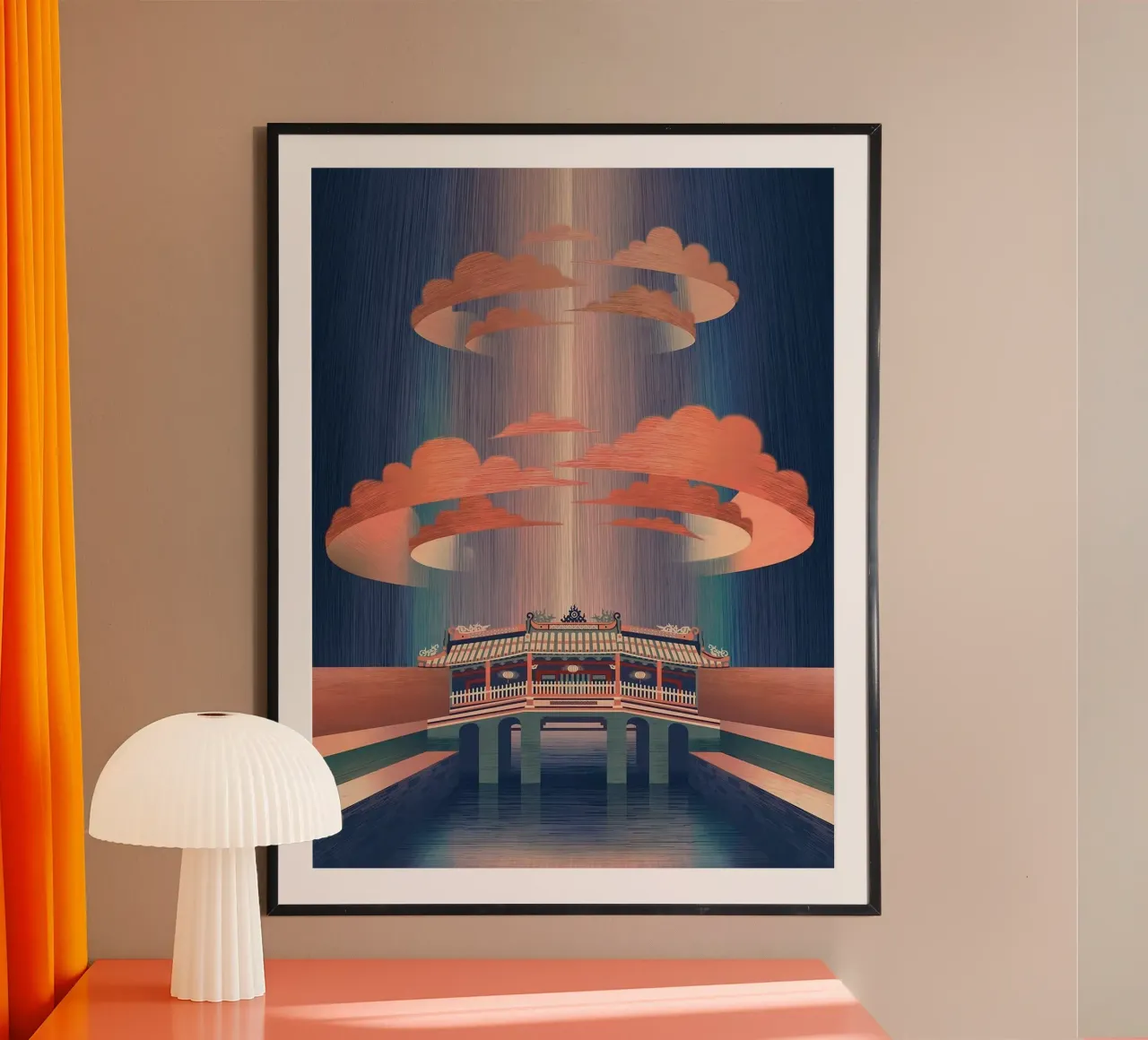 fairy temple poster con telaio in alluminio da carsa