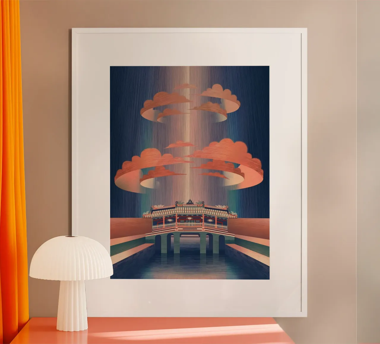 fairy temple poster con telaio in alluminio da carsa