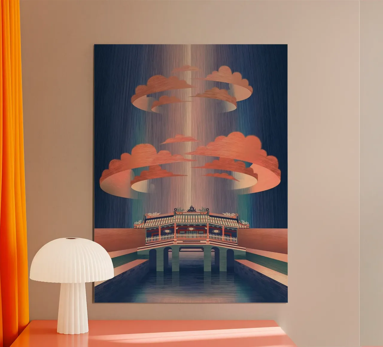 fairy temple poster con telaio in alluminio da carsa