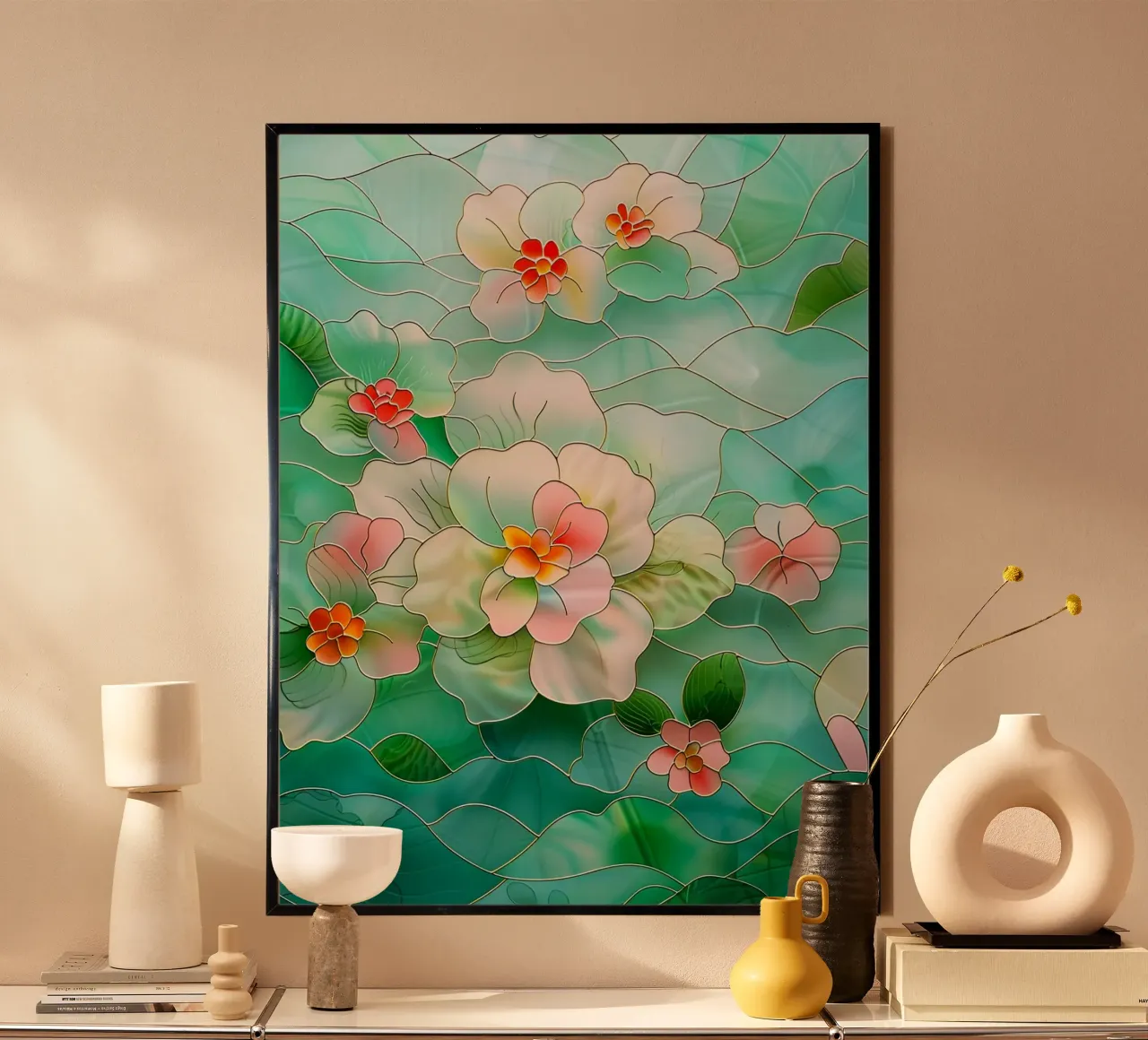 water surface full of flowers poster con telaio in plastica da carsa
