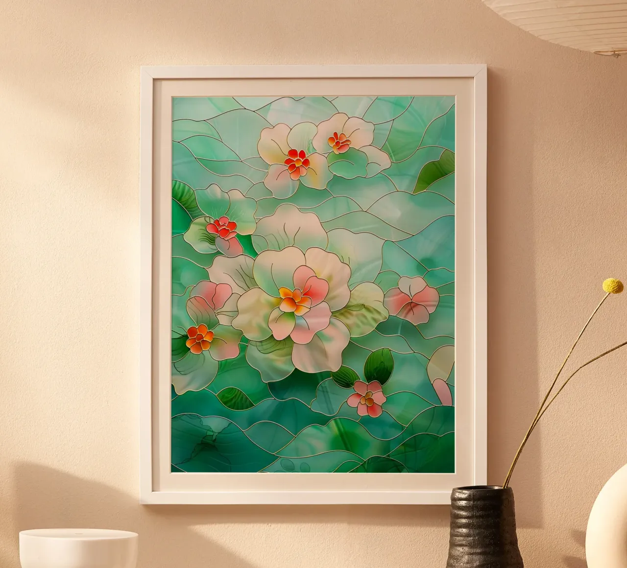 water surface full of flowers poster con telaio in plastica da carsa