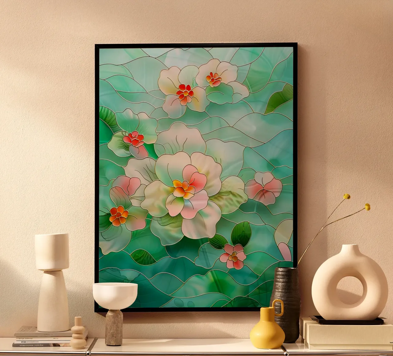 water surface full of flowers poster con telaio in plastica da carsa