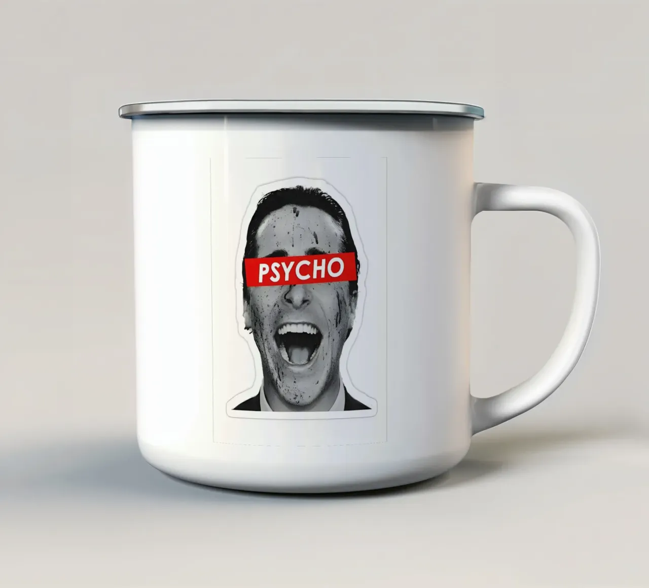 PSYCHO tazza in smalto da Type & Tape