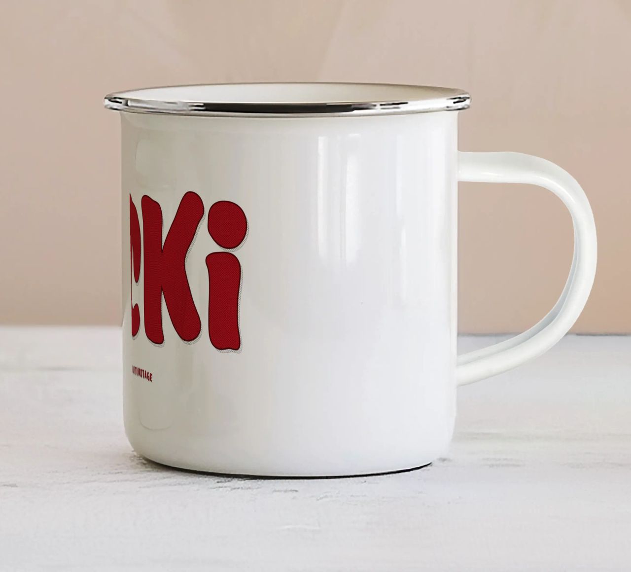Nicki - Top a maniche corte in tricotage tazza in smalto da DDR DESIGN
