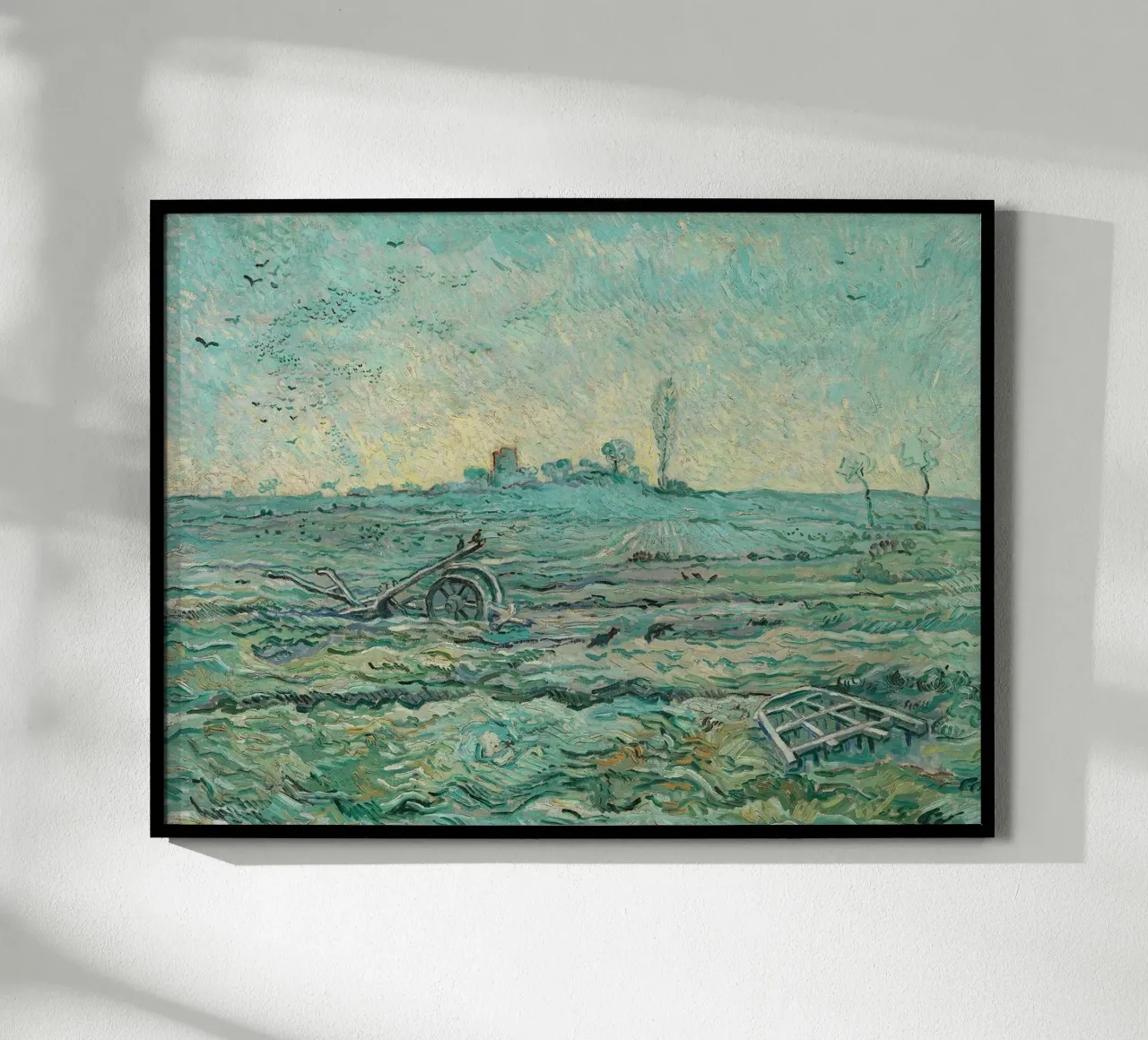 Campo coperto di neve, 1890 poster con telaio in alluminio da Christopher Soto
