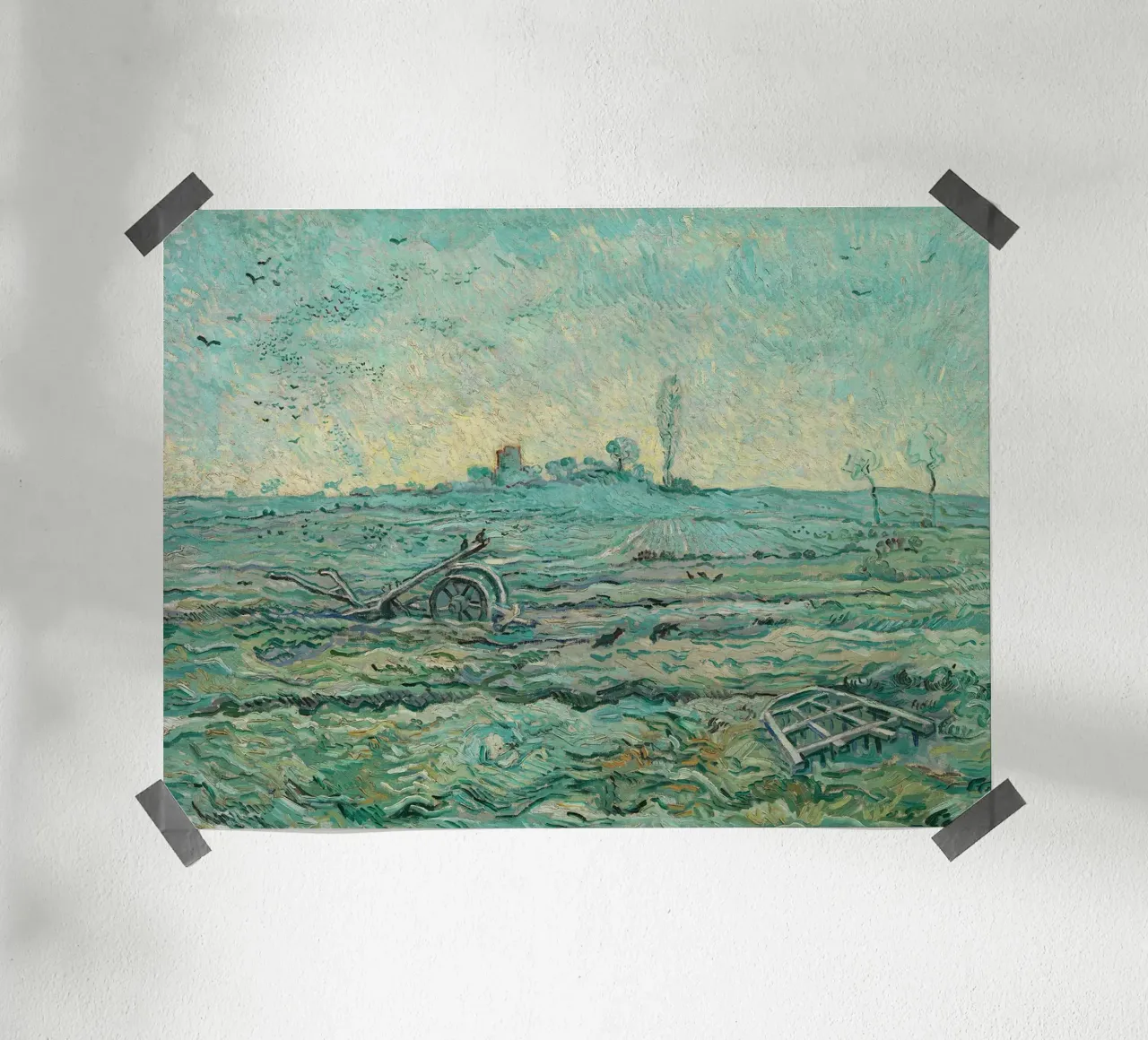 Campo coperto di neve, 1890 poster con telaio in alluminio da Christopher Soto