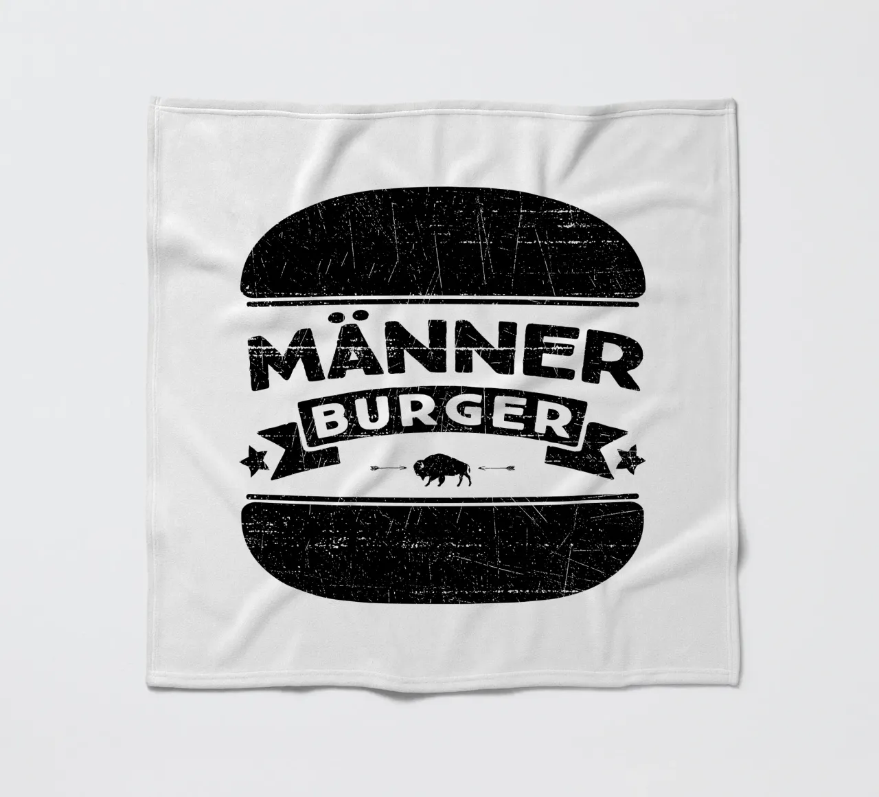 Men Burger (Black Edition) fleece blanket by Black Sign Artwork