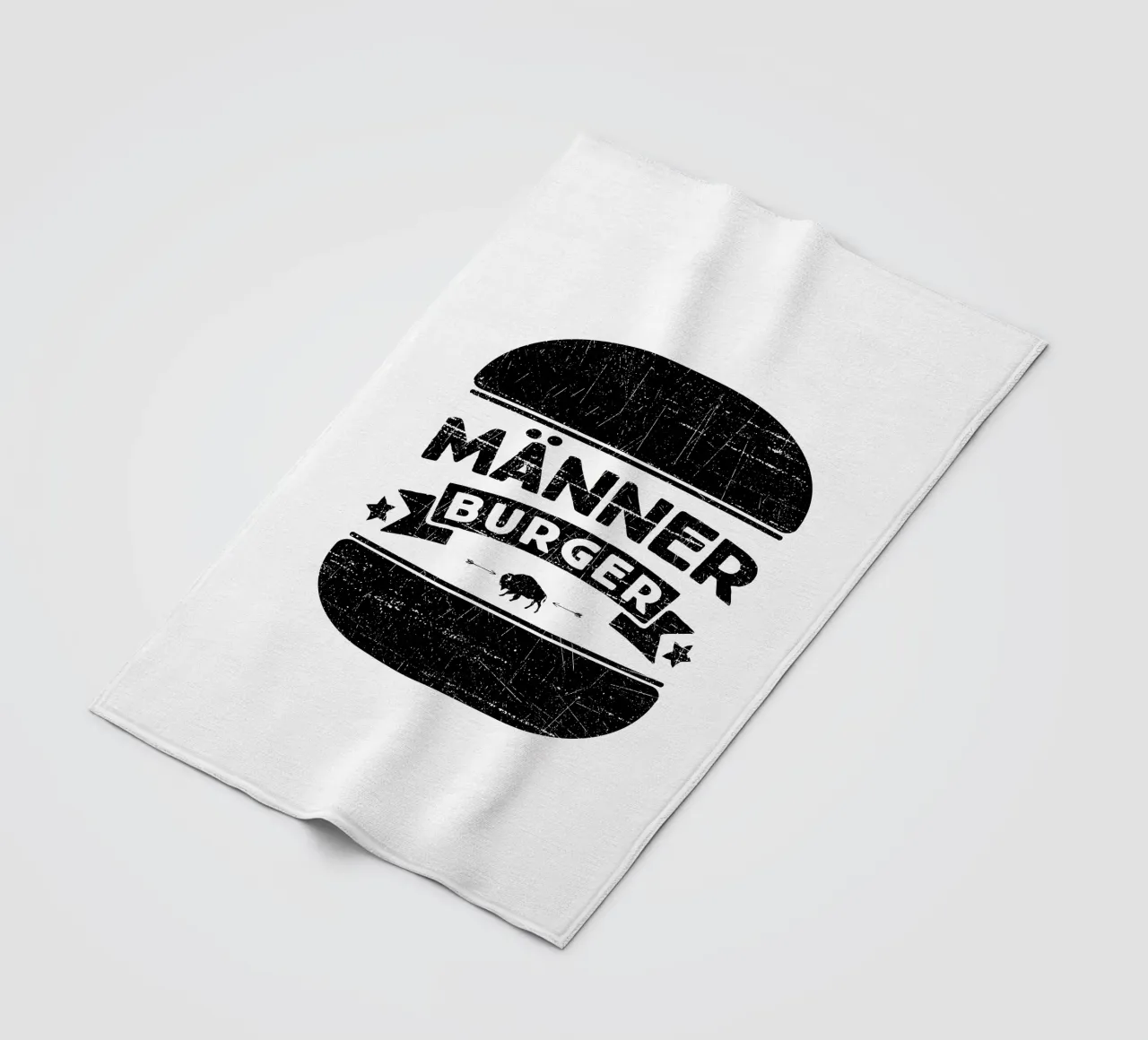 Men Burger (Black Edition) fleece blanket by Black Sign Artwork