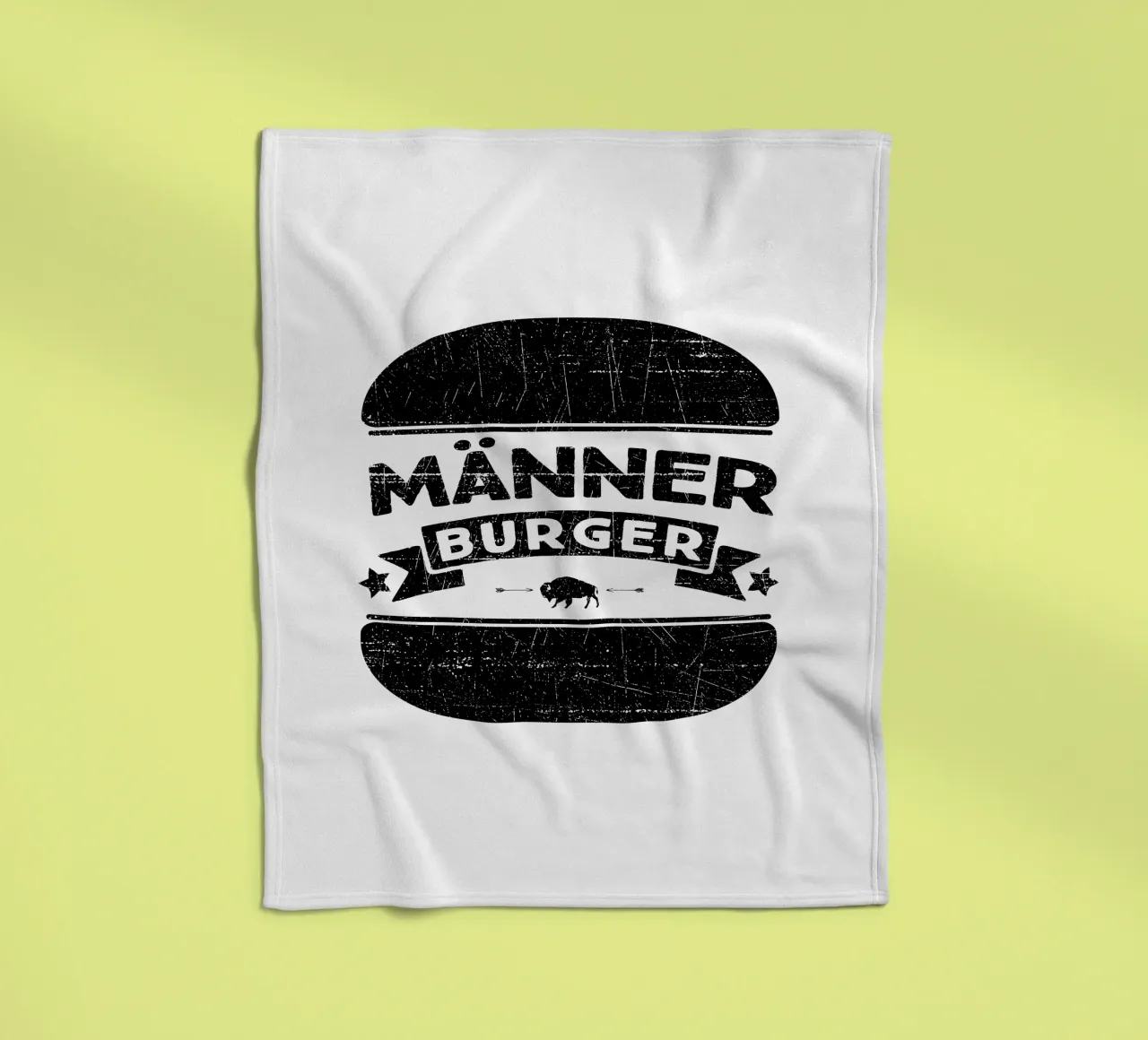 Men Burger (Black Edition) fleece blanket by Black Sign Artwork