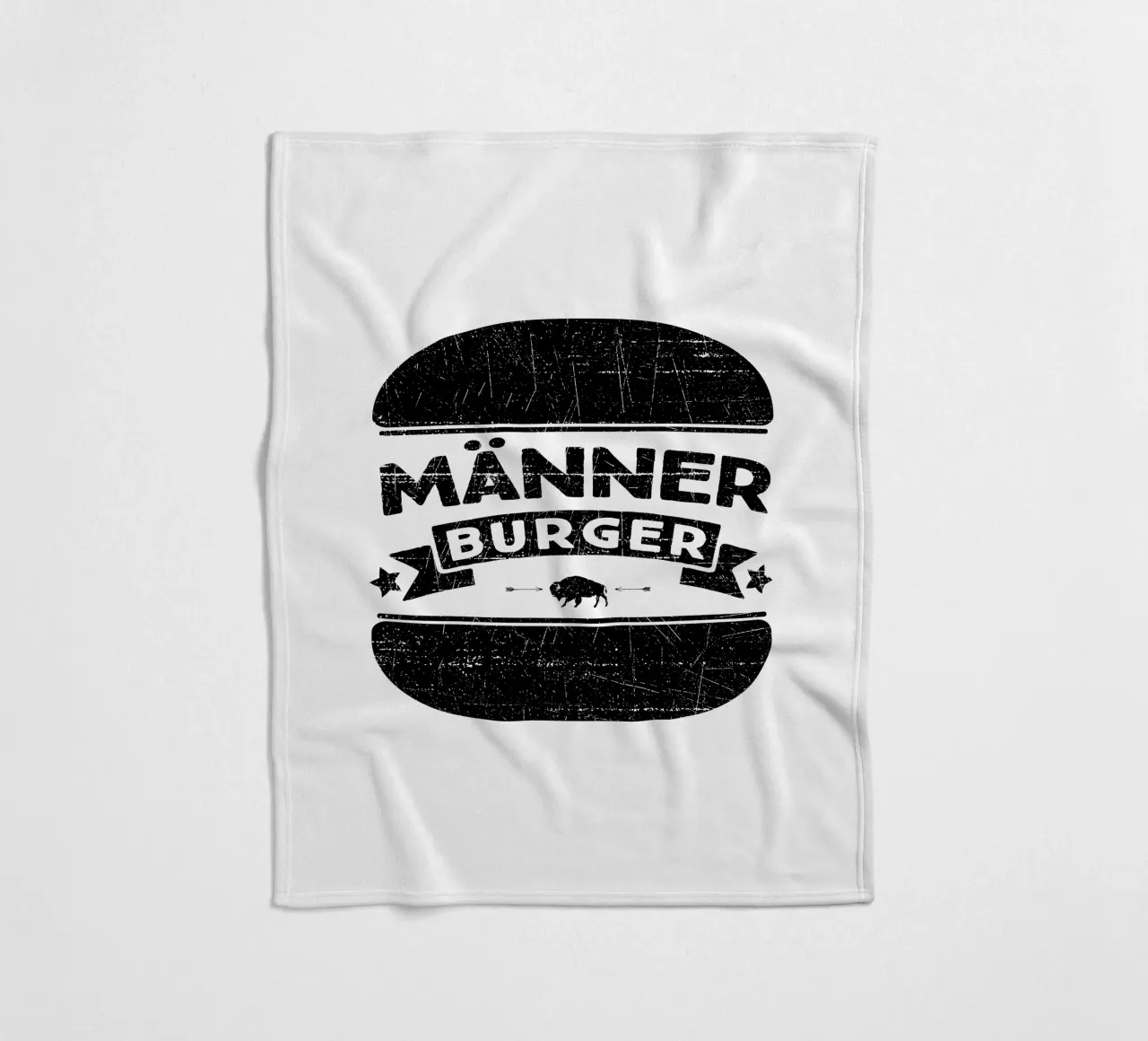 Men Burger (Black Edition) fleece blanket by Black Sign Artwork