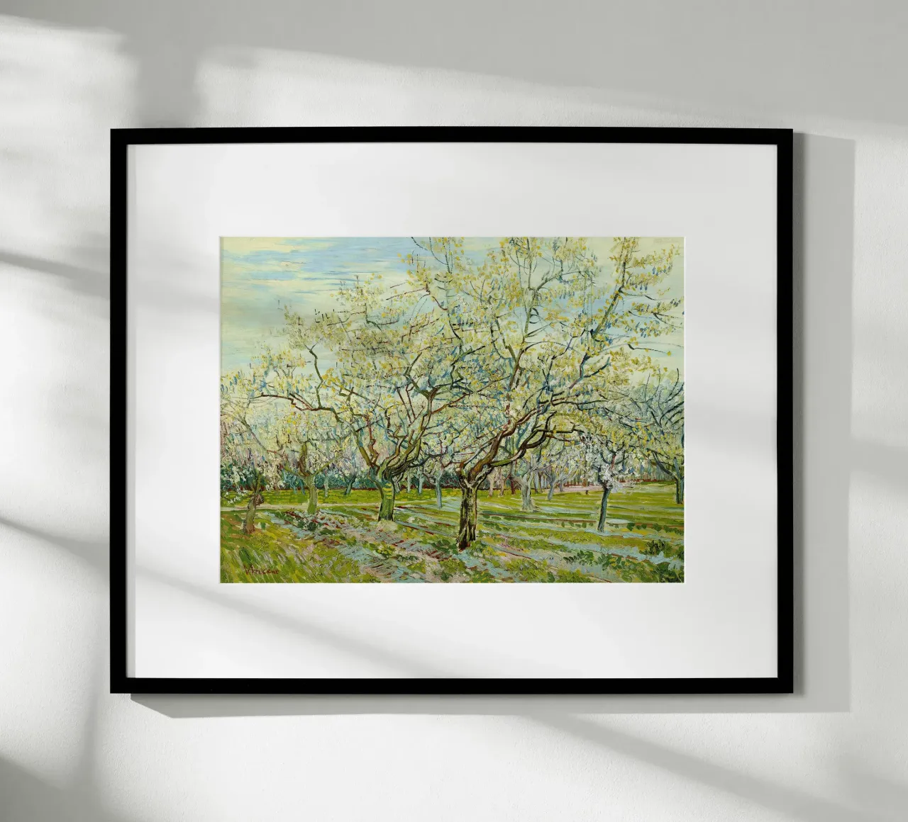 Il frutteto bianco, 1888 poster con telaio in legno da Christopher Soto