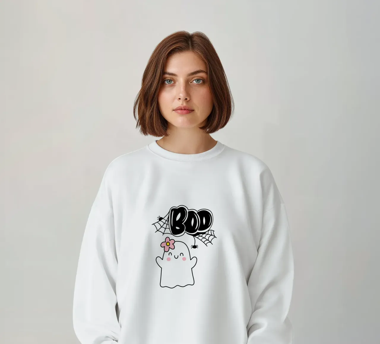 Fantasma BOO con fiore felpa da ArtDesign by KBK