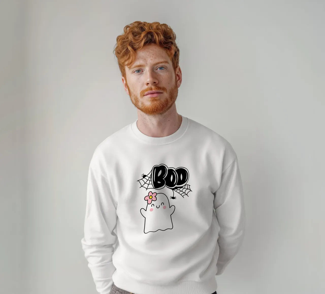 Fantasma BOO con fiore felpa da ArtDesign by KBK