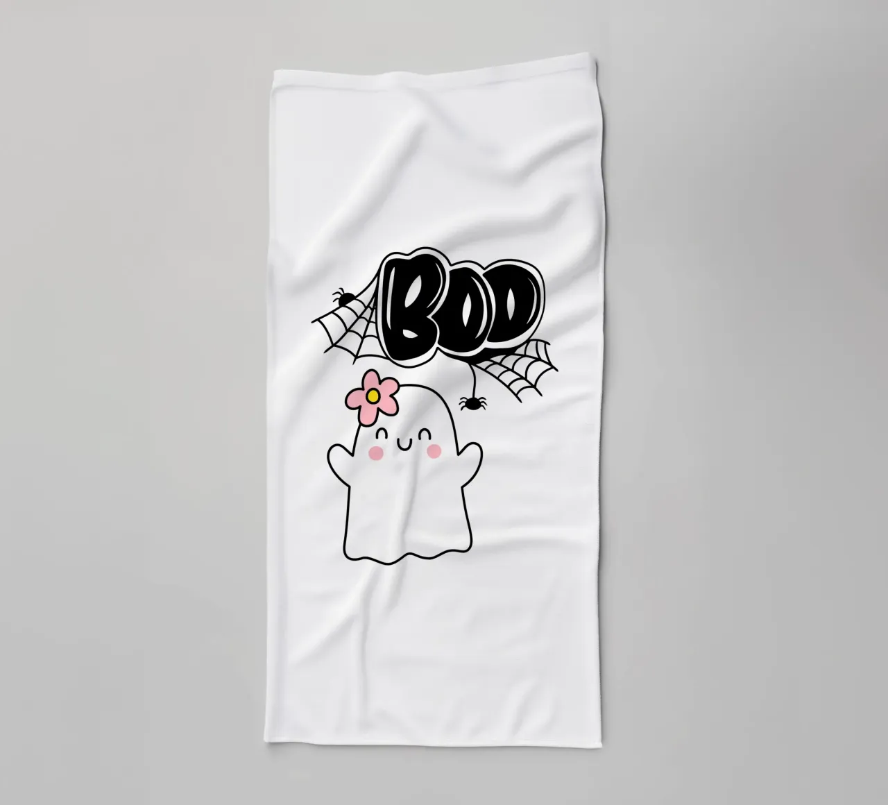 BOO ghost with flower towel by ArtDesign by KBK