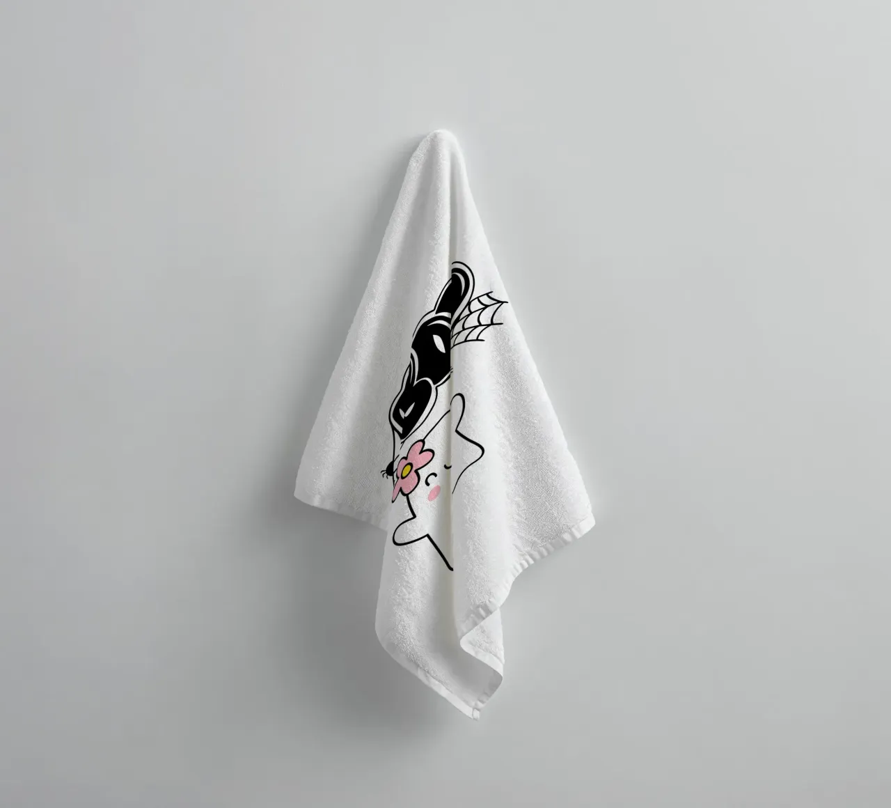 BOO ghost with flower towel by ArtDesign by KBK