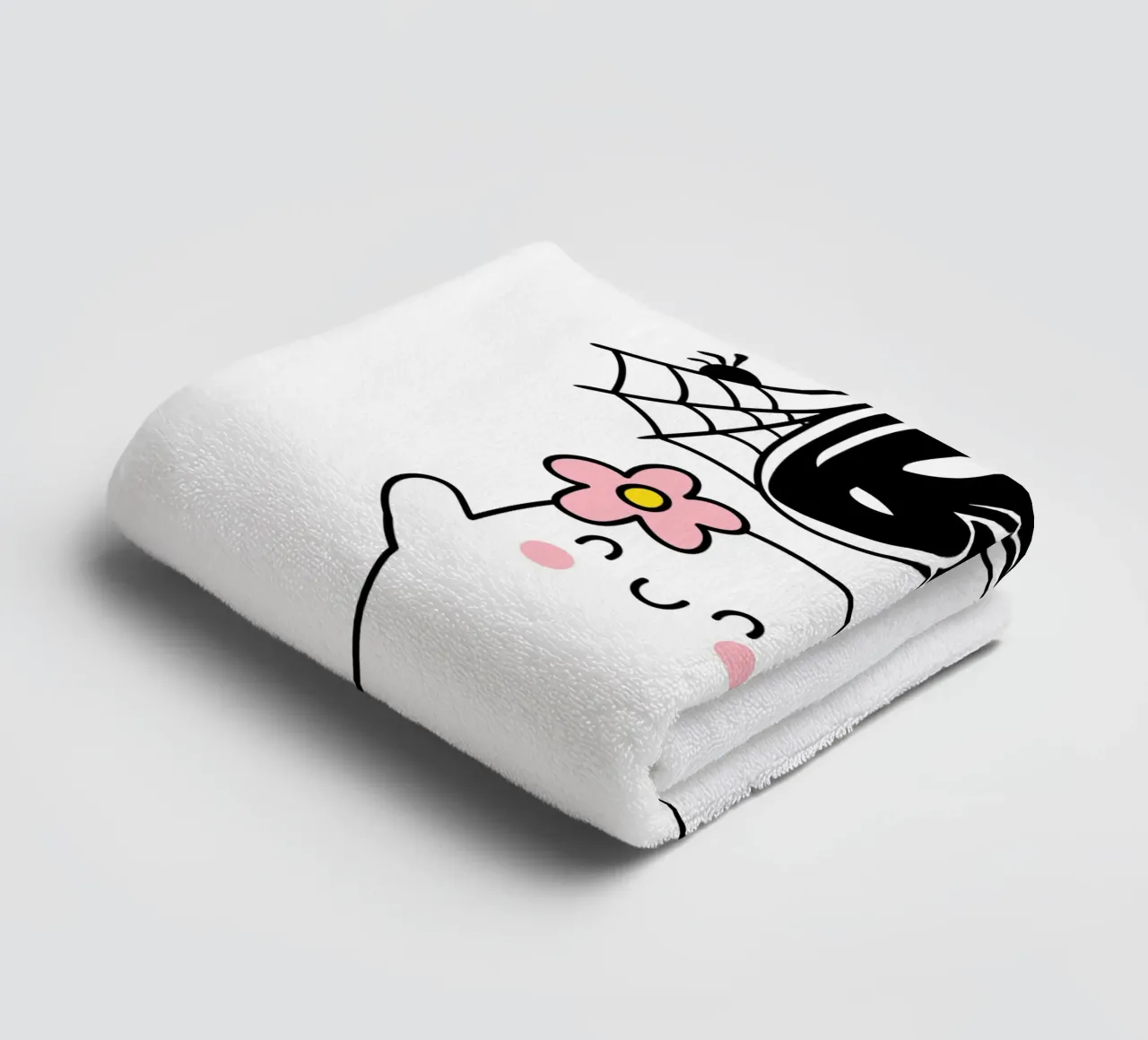 BOO ghost with flower towel by ArtDesign by KBK