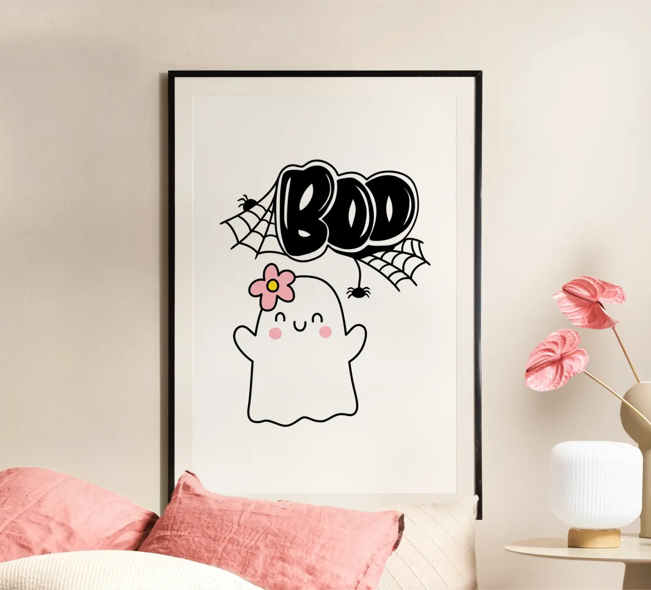 Fantasma BOO con fiore poster da ArtDesign by KBK