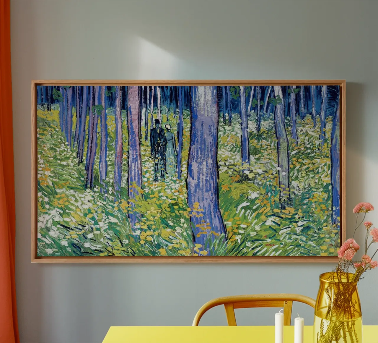 Sottobosco con due figure tela con Cornice a cassetta da Christopher Soto