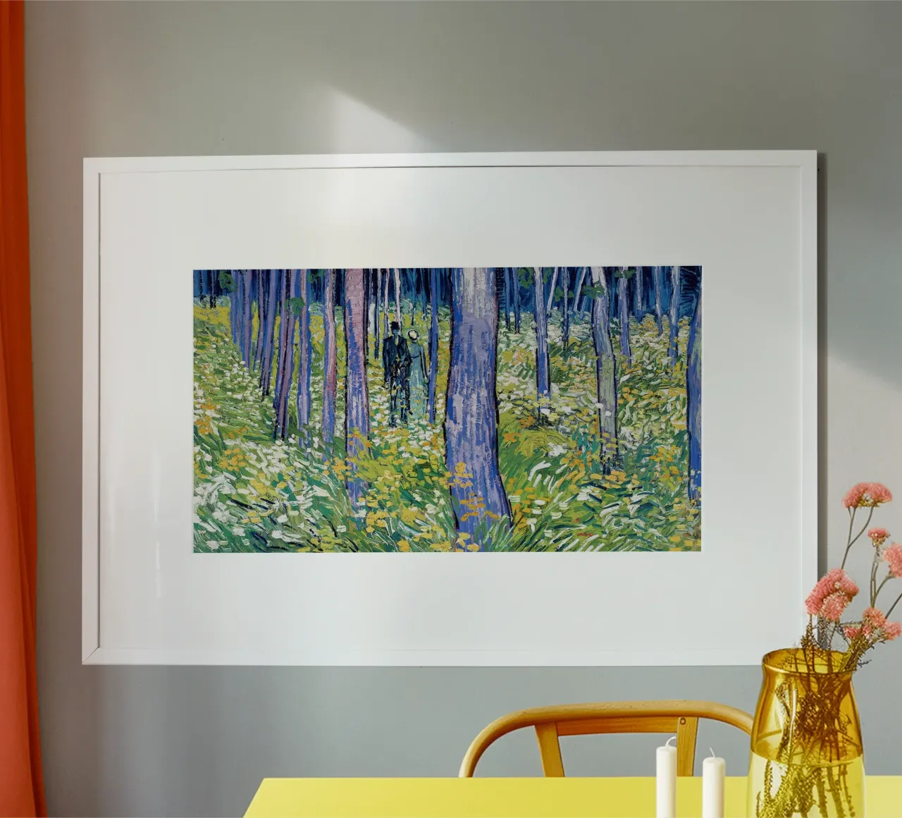 Sottobosco con due figure poster con telaio in alluminio da Christopher Soto
