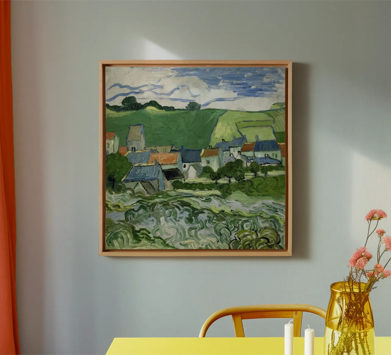 Vue d'Auvers toile avec Caisse américaine de Christopher Soto