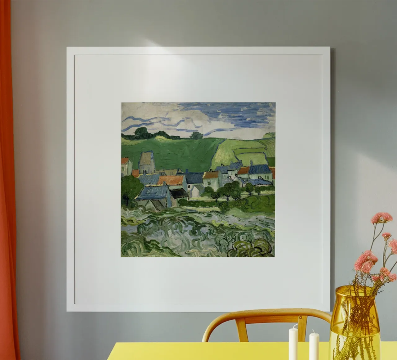 Vista su Auvers poster con telaio in plastica da Christopher Soto