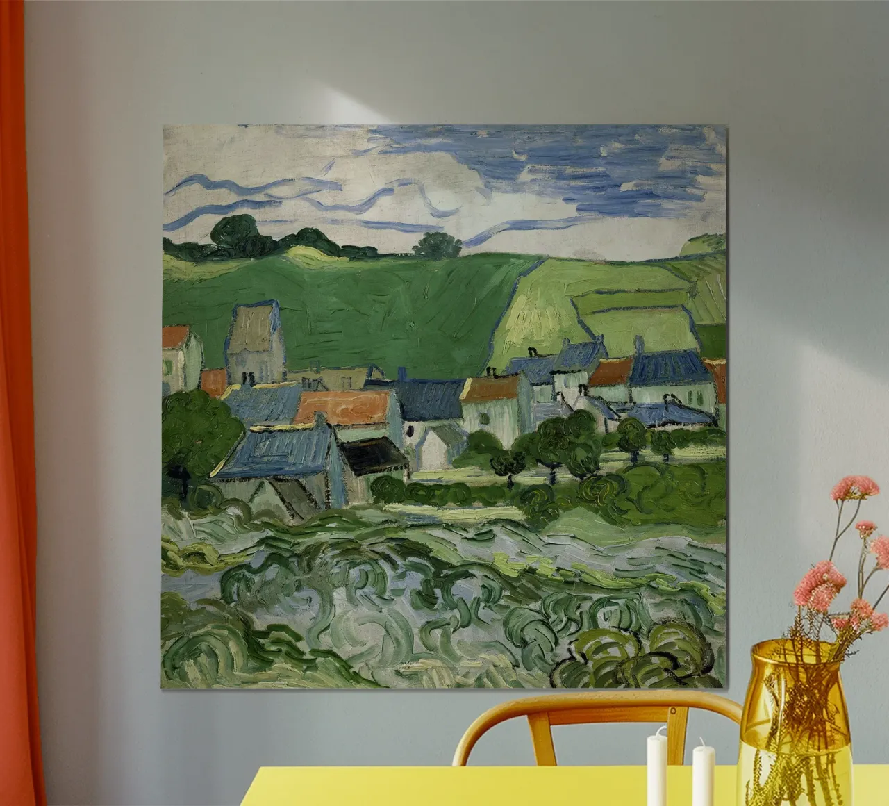 Vista su Auvers poster con telaio in plastica da Christopher Soto