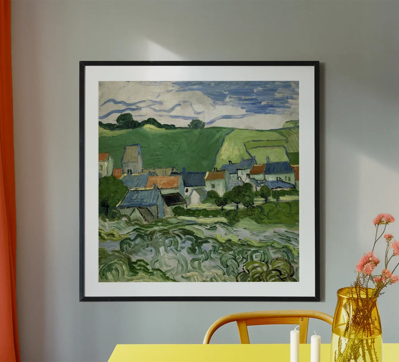 Vista su Auvers poster con telaio in plastica da Christopher Soto