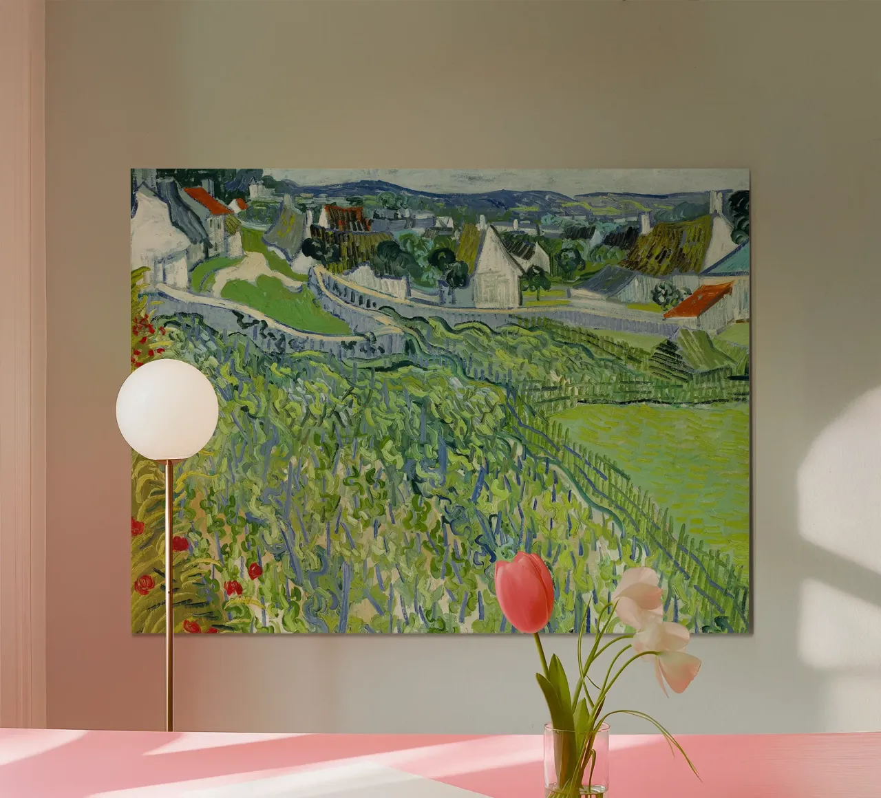 Vignobles d'Auvers poster avec cadre en plastique de Christopher Soto